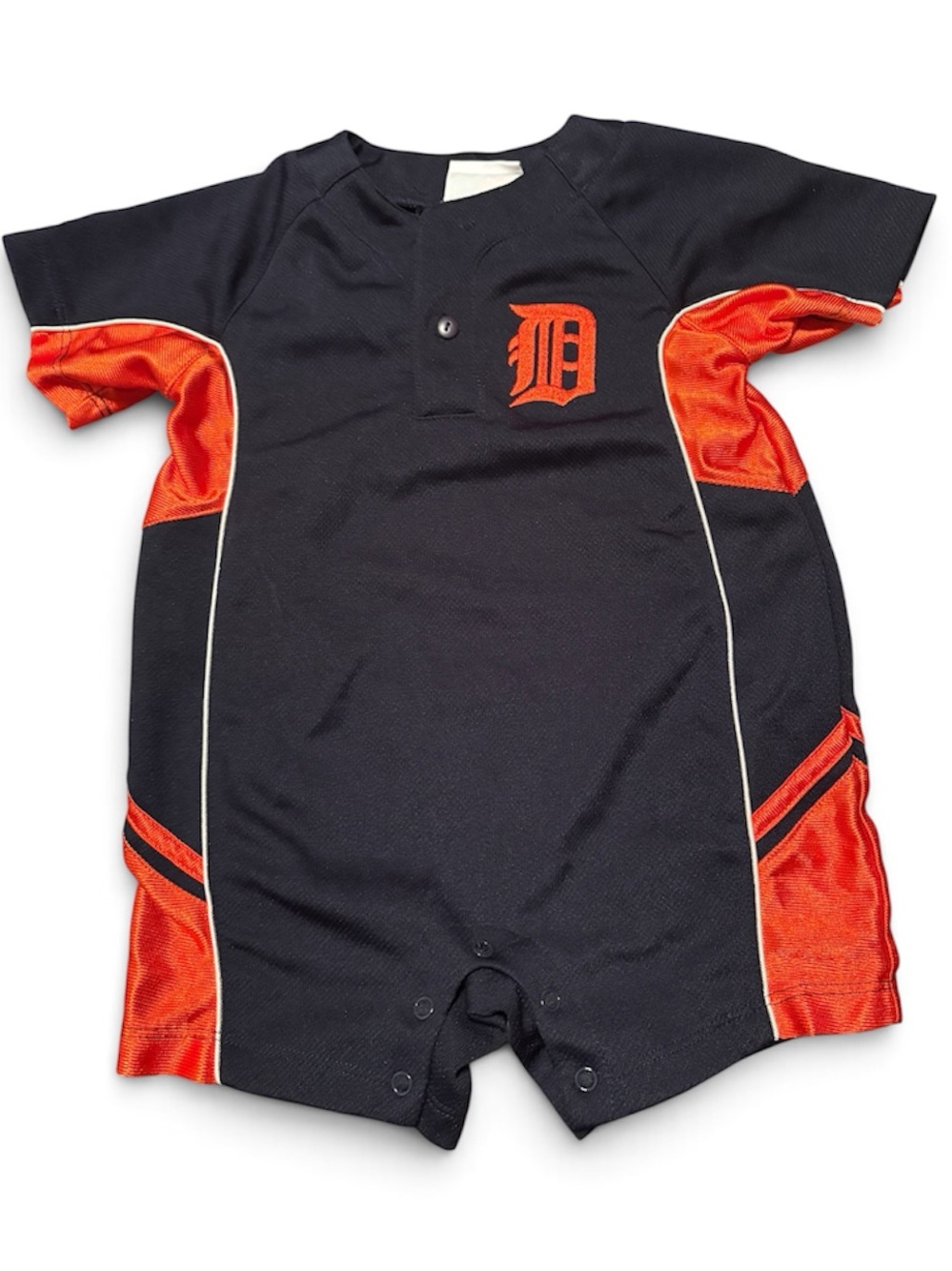 Vintage Detroit Tigers Infant One-Piece Romper in Navy and Orange